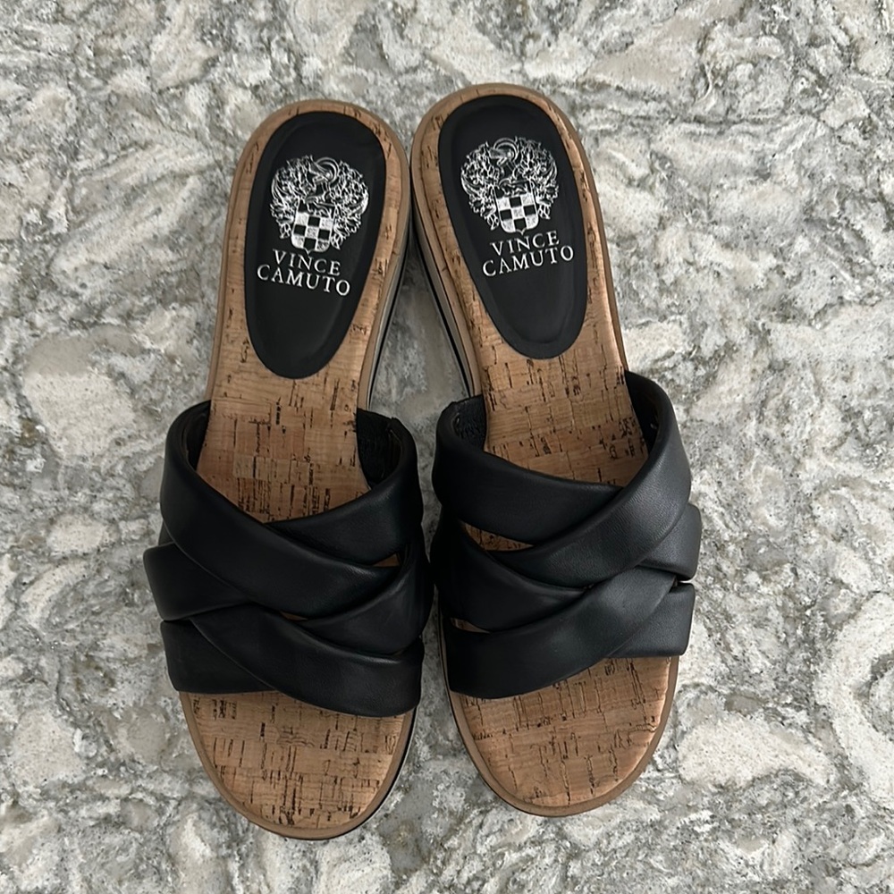 Vince Camuto Black Mules Sleek Comfortable Design